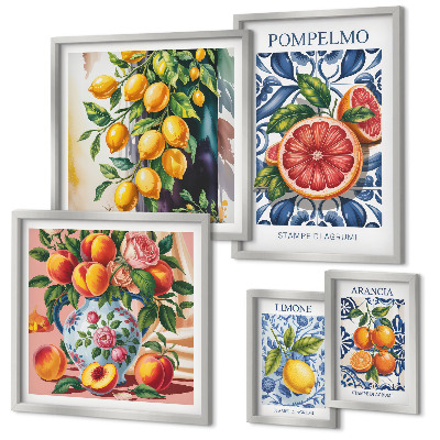 Decorațiune de perete set tablouri Citrice vintage însorite