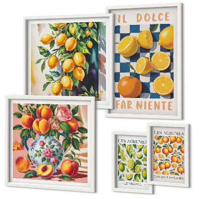 Decorațiune de perete set tablouri Citrice retro în bucătărie
