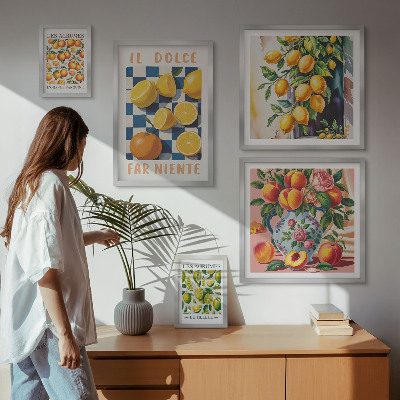 Decorațiune de perete set tablouri Citrice retro în bucătărie