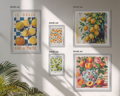 Decorațiune de perete set tablouri Citrice retro în bucătărie