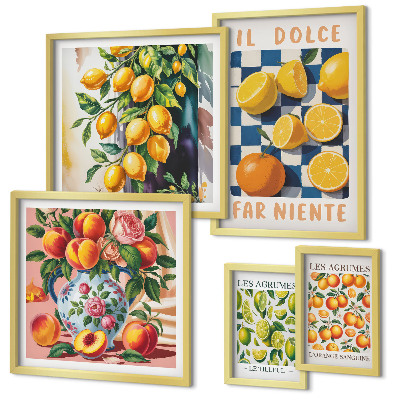 Decorațiune de perete set tablouri Citrice retro în bucătărie