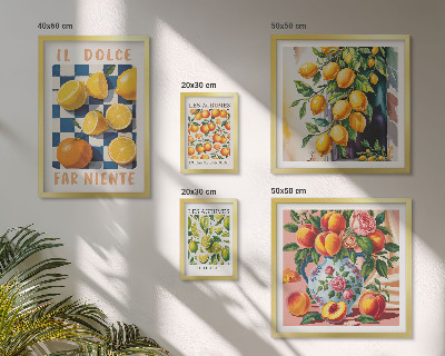Decorațiune de perete set tablouri Citrice retro în bucătărie