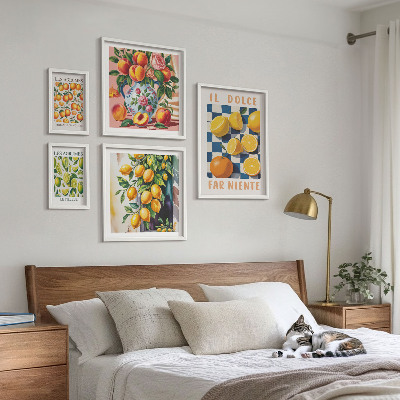 Decorațiune de perete set tablouri Citrice retro în bucătărie