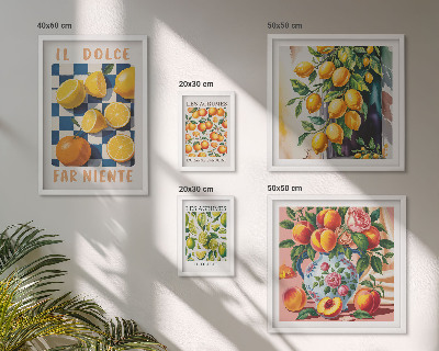 Decorațiune de perete set tablouri Citrice retro în bucătărie