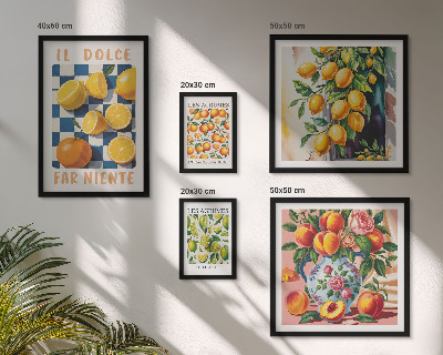 Decorațiune de perete set tablouri Citrice retro în bucătărie