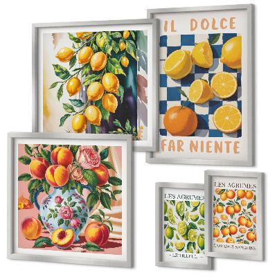 Decorațiune de perete set tablouri Citrice retro în bucătărie