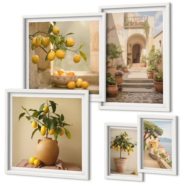 Polyptic înrămat Decorațiuni elegante cu citrice