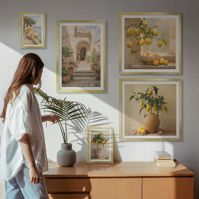 Polyptic înrămat Decorațiuni elegante cu citrice