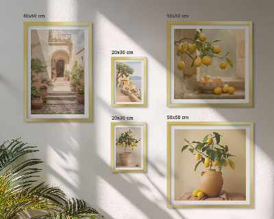 Polyptic înrămat Decorațiuni elegante cu citrice