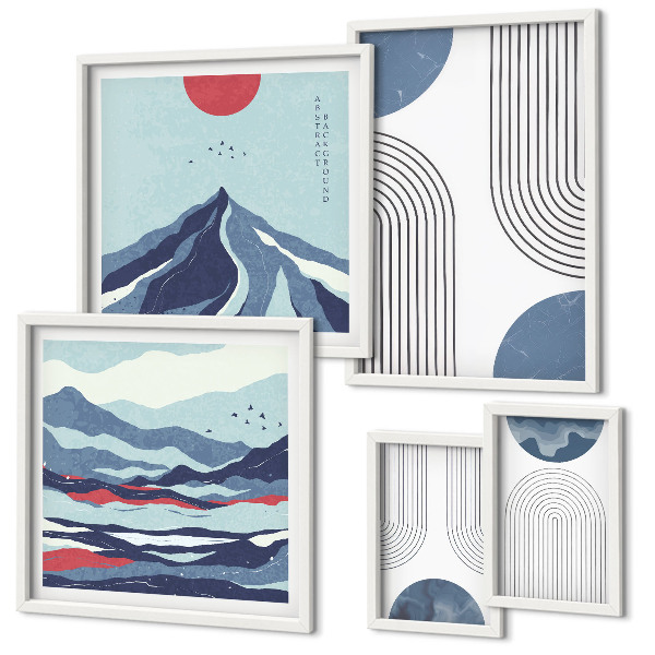 Decorațiune de perete set tablouri Geometrie peisaje abstracte