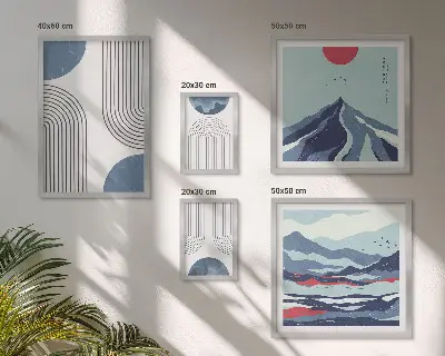 Set de tablouri decorative pentru perete cu imprimeu abstract geometric