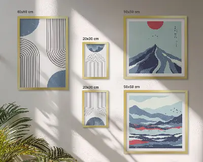 Set de tablouri decorative pentru perete cu imprimeu abstract geometric