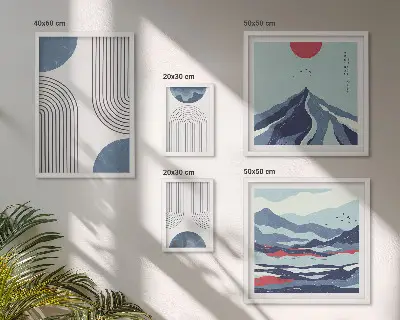 Set de tablouri decorative pentru perete cu imprimeu abstract geometric