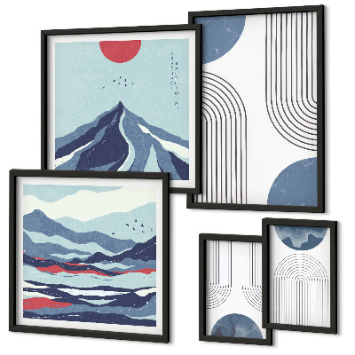 Decorațiune de perete set tablouri Geometrie peisaje abstracte
