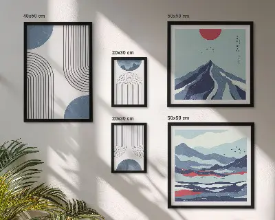 Set de tablouri decorative pentru perete cu imprimeu abstract geometric