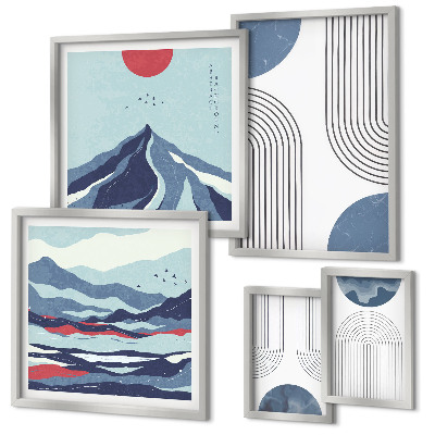 Decorațiune de perete set tablouri Geometrie peisaje abstracte
