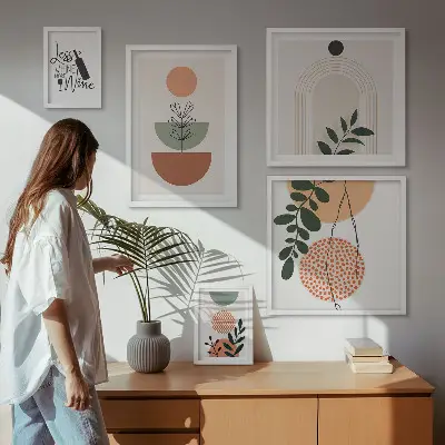 Set tablouri decorative cu plante decorațiuni elegante pentru perete