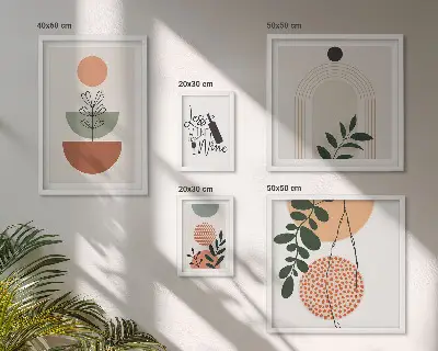 Set tablouri decorative cu plante decorațiuni elegante pentru perete