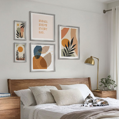 Polyptic înrămat Grafică abstractă elegantă a plantelor