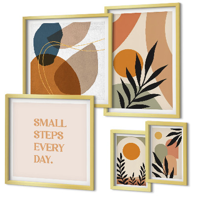 Polyptic înrămat Grafică abstractă elegantă a plantelor