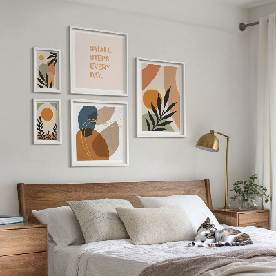 Polyptic înrămat Grafică abstractă elegantă a plantelor