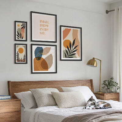 Polyptic înrămat Grafică abstractă elegantă a plantelor
