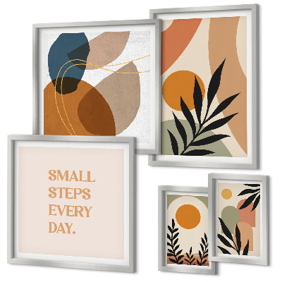 Polyptic înrămat Grafică abstractă elegantă a plantelor