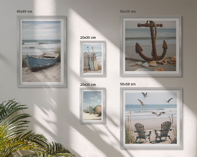 Decorațiune de perete set tablouri Atmosferă de mare, relaxare, plajă