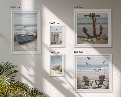 Decorațiune de perete set tablouri Atmosferă de mare, relaxare, plajă