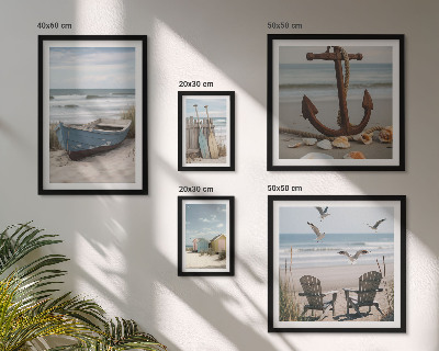 Decorațiune de perete set tablouri Atmosferă de mare, relaxare, plajă