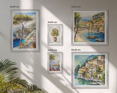 Decorațiune de perete set tablouri Orașe elegante de pe litoral
