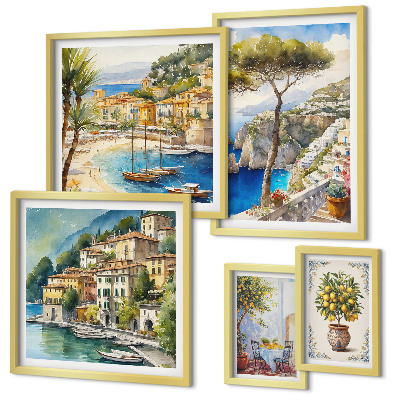 Decorațiune de perete set tablouri Orașe elegante de pe litoral