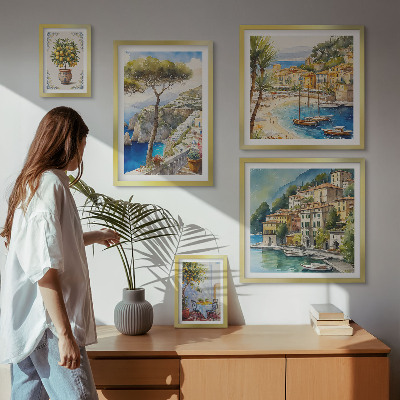 Decorațiune de perete set tablouri Orașe elegante de pe litoral