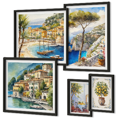 Decorațiune de perete set tablouri Orașe elegante de pe litoral