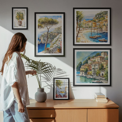 Decorațiune de perete set tablouri Orașe elegante de pe litoral