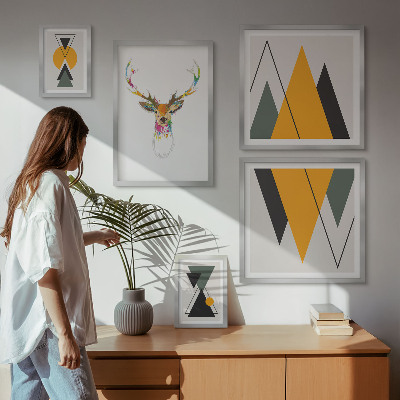Polyptic înrămat Motive colorate în stil boho