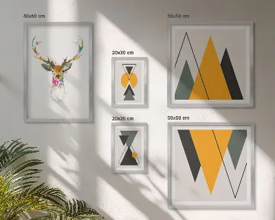 Tablou înrămat cu motive colorate în stil boho