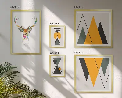 Tablou înrămat cu motive colorate în stil boho