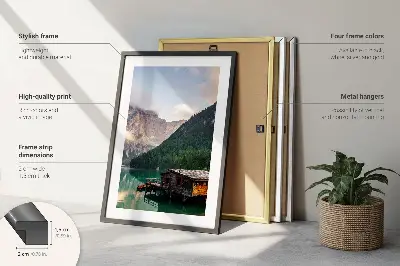 Tablou înrămat cu motive colorate în stil boho