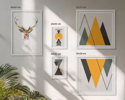 Tablou înrămat cu motive colorate în stil boho