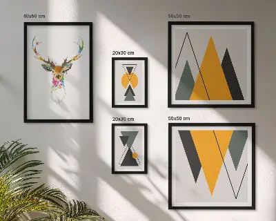 Tablou înrămat cu motive colorate în stil boho