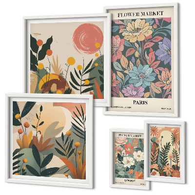 Decorațiune de perete set tablouri Motive florale Paris Londra