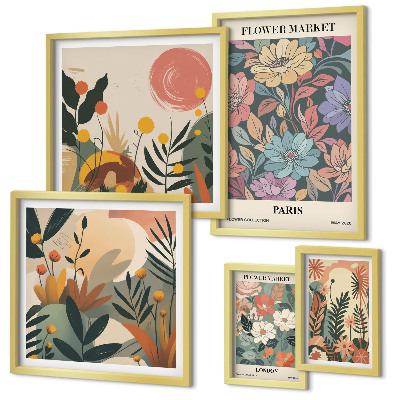 Decorațiune de perete set tablouri Motive florale Paris Londra