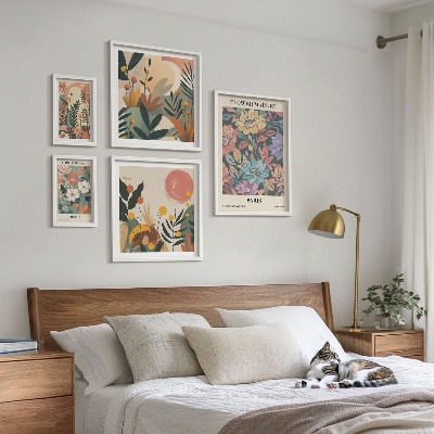 Decorațiune de perete set tablouri Motive florale Paris Londra