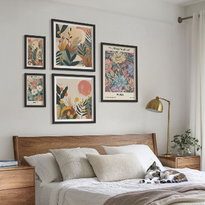 Decorațiune de perete set tablouri Motive florale Paris Londra