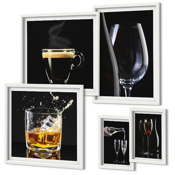 Decorațiune de perete set tablouri Cocktailuri în stil bar