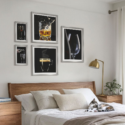 Decorațiune de perete set tablouri Cocktailuri în stil bar