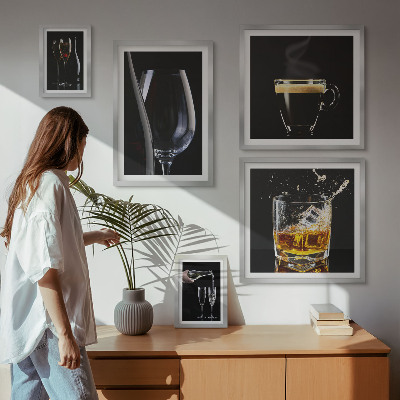 Decorațiune de perete set tablouri Cocktailuri în stil bar