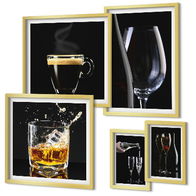 Decorațiune de perete set tablouri Cocktailuri în stil bar