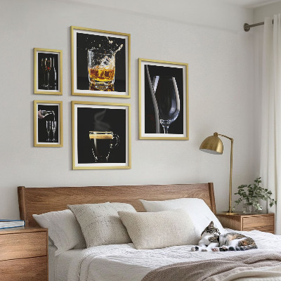 Decorațiune de perete set tablouri Cocktailuri în stil bar